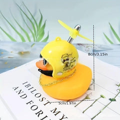 Turbo Duck Car Ornament Rearview Mirror Yellow Duck Bamboo Dragonfly