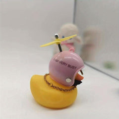 Turbo Duck Car Ornament Rearview Mirror Yellow Duck Bamboo Dragonfly