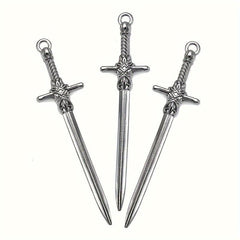 10pcs Mixed Alloy Weapon Long Sword Toy Gothic Style Pendant DIY Crafts