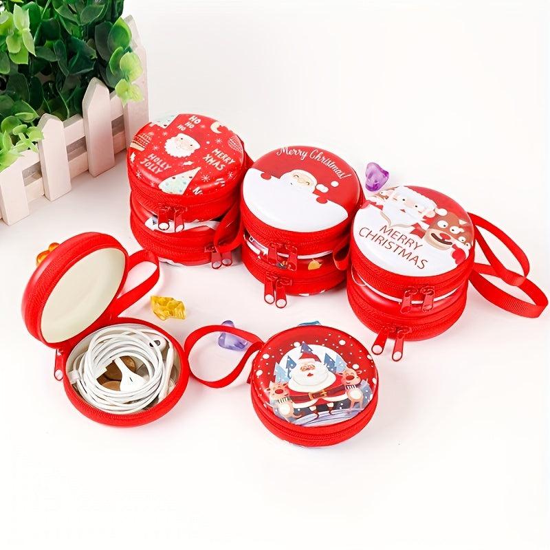 Christmas Piggy Bank Coin Purse Santa Claus Bags Storage Headphone Bag