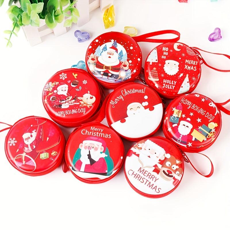 Christmas Piggy Bank Coin Purse Santa Claus Bags Storage Headphone Bag