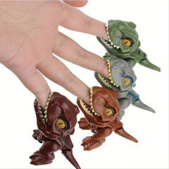 Mini Finger Bite Dinosaur Toy Keychain T Rex Model Gift