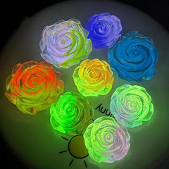 Resin Micro Landscape Night Light Simulation Rose Camellia Flower
