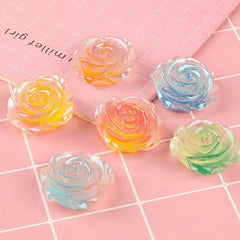 Resin Micro Landscape Night Light Simulation Rose Camellia Flower