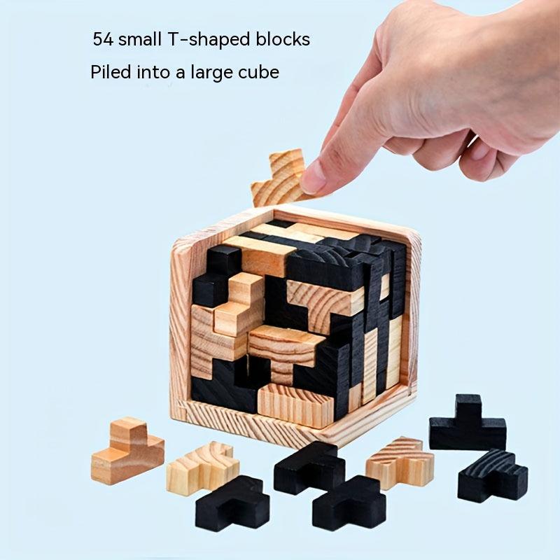 Brain Burning Wooden Magic Bucket Luban Lock Puzzle Cube