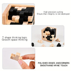 Brain Burning Wooden Magic Bucket Luban Lock Puzzle Cube