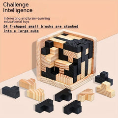 Brain Burning Wooden Magic Bucket Luban Lock Puzzle Cube