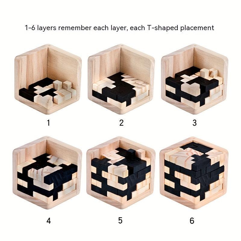 Brain Burning Wooden Magic Bucket Luban Lock Puzzle Cube