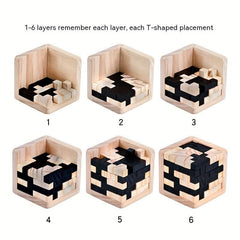 Brain Burning Wooden Magic Bucket Luban Lock Puzzle Cube