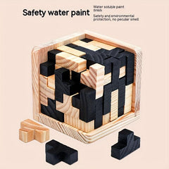 Brain Burning Wooden Magic Bucket Luban Lock Puzzle Cube