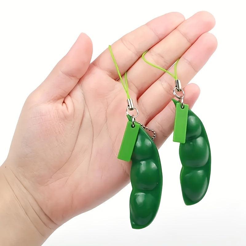 Edamame Keychain Stress Peas Squeeze Toy