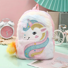Girls Cartoon Animal Plush Backpack