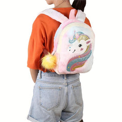 Girls Cartoon Animal Plush Backpack