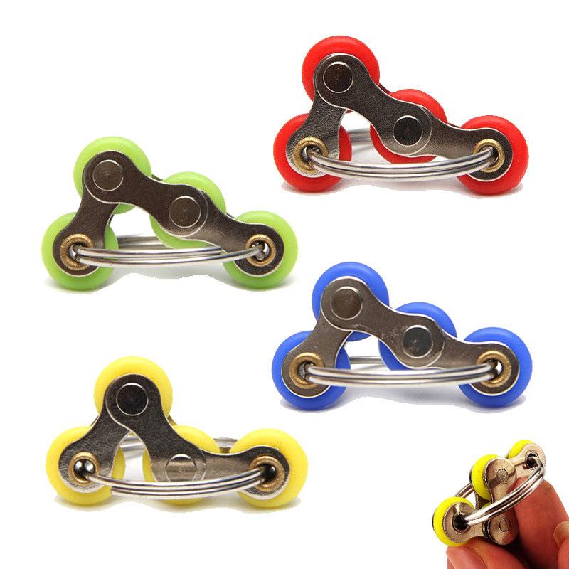 Keyring Fidget Vent Decompressing Bicycle Chain Toy Spinner