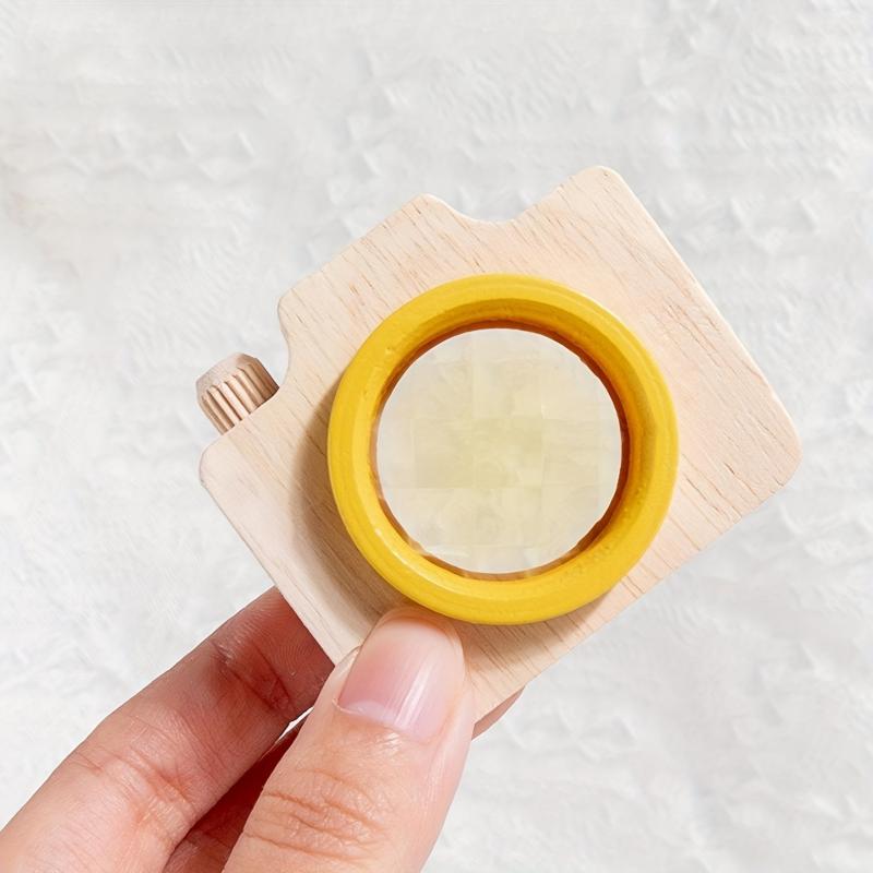 5pcs Mini Wooden Cartoon Camera Kaleidoscope Toy