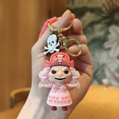 Cute Anime Little Girl Boy Family Keychain Car Backpack Pendant Gift Key Ring