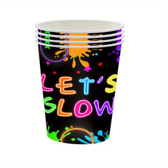 Neon Glow Party Supplies Paper Tray Set