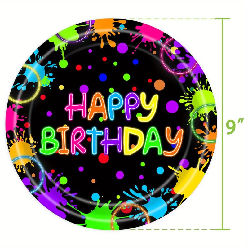 Neon Glow Party Supplies Paper Tray Set