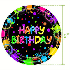 Neon Glow Party Supplies Paper Tray Set