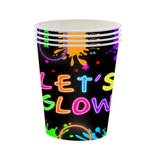 Neon Glow Party Supplies Paper Tray Set
