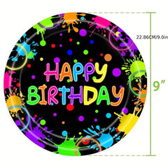 Neon Glow Party Supplies Paper Tray Set