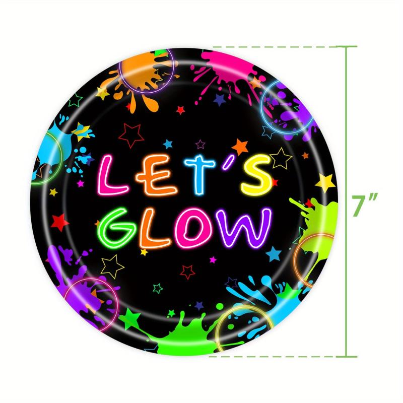Neon Glow Party Supplies Paper Tray Set