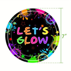 Neon Glow Party Supplies Paper Tray Set
