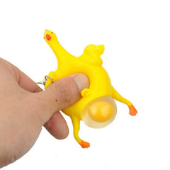 Mini Lay Eggs Chicken Key Ring Funny Stress Reliever Toy for Children
