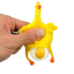 Mini Lay Eggs Chicken Key Ring Funny Stress Reliever Toy for Children