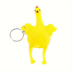 Mini Lay Eggs Chicken Key Ring Funny Stress Reliever Toy for Children