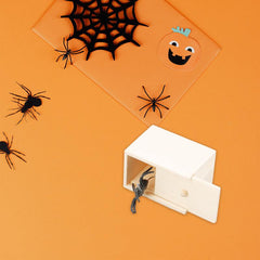 Spider Scare Prank Box Wooden Scarebox Toy for Halloween Party