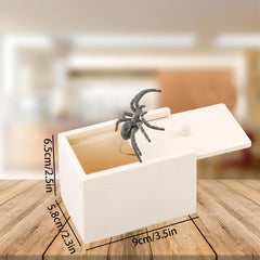 Spider Scare Prank Box Wooden Scarebox Toy for Halloween Party