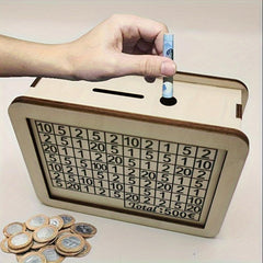 Wooden Money Box And Counter, Halloween Christmas Thanksgiving