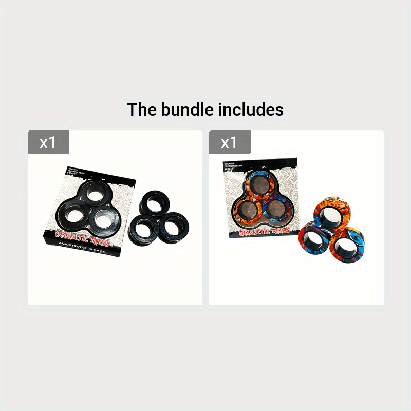 Magnetic Ring Fidget Toy Anxiety Relief Therapy Set