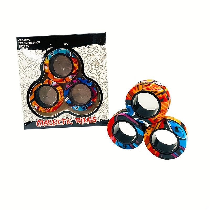 Magnetic Ring Fidget Toy Anxiety Relief Therapy Set