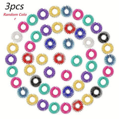 3pcs Mini Spring Pressure Relief Finger Massage Ring