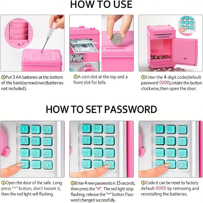 Kids Electronic Password Piggy Bank ATM Box Coin Bank