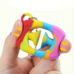 2pcs Finger Grip Holiday Party Vocal Toy Pop Fidget Toy Key Chain