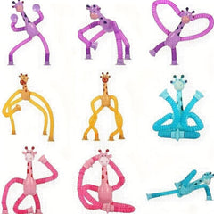 4pcs Giraffe Suction Toys Stretch Pop Tube Sensory Toys