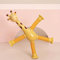 4pcs Giraffe Suction Toys Stretch Pop Tube Sensory Toys