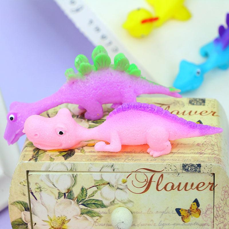 5pcs Random Stretchable Flying Dino Slingshot Animal Toys Finger