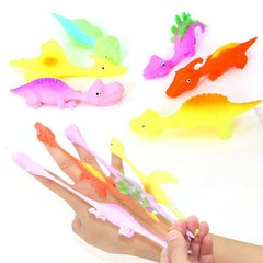 5pcs Random Stretchable Flying Dino Slingshot Animal Toys Finger