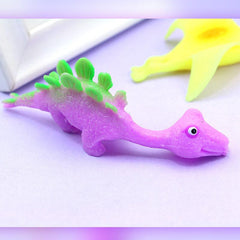 5pcs Random Stretchable Flying Dino Slingshot Animal Toys Finger