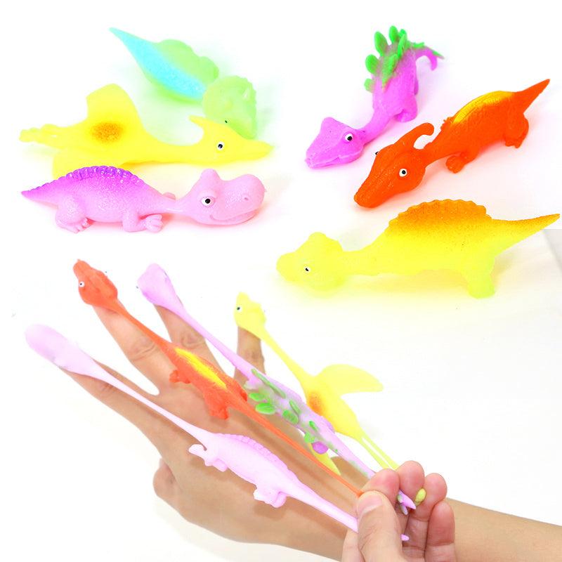 5pcs Random Stretchable Flying Dino Slingshot Animal Toys Finger