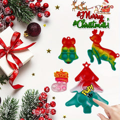 Christmas Party Favors 16 Pcs Fidget Toy Pack Keychain Bubble Pop Toys
