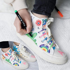 24pcs Fabric Pens Permanent Fine Tip Fabric Paint Pens Non Toxic Markers