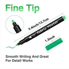 24pcs Fabric Pens Permanent Fine Tip Fabric Paint Pens Non Toxic Markers
