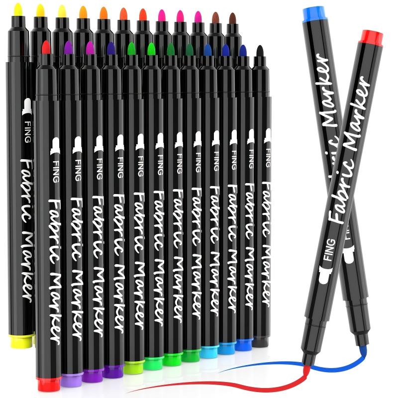24pcs Fabric Pens Permanent Fine Tip Fabric Paint Pens Non Toxic Markers