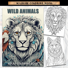 5pcs Coloring Book Wildlife Marine Life Dinosaur Butterfly Series