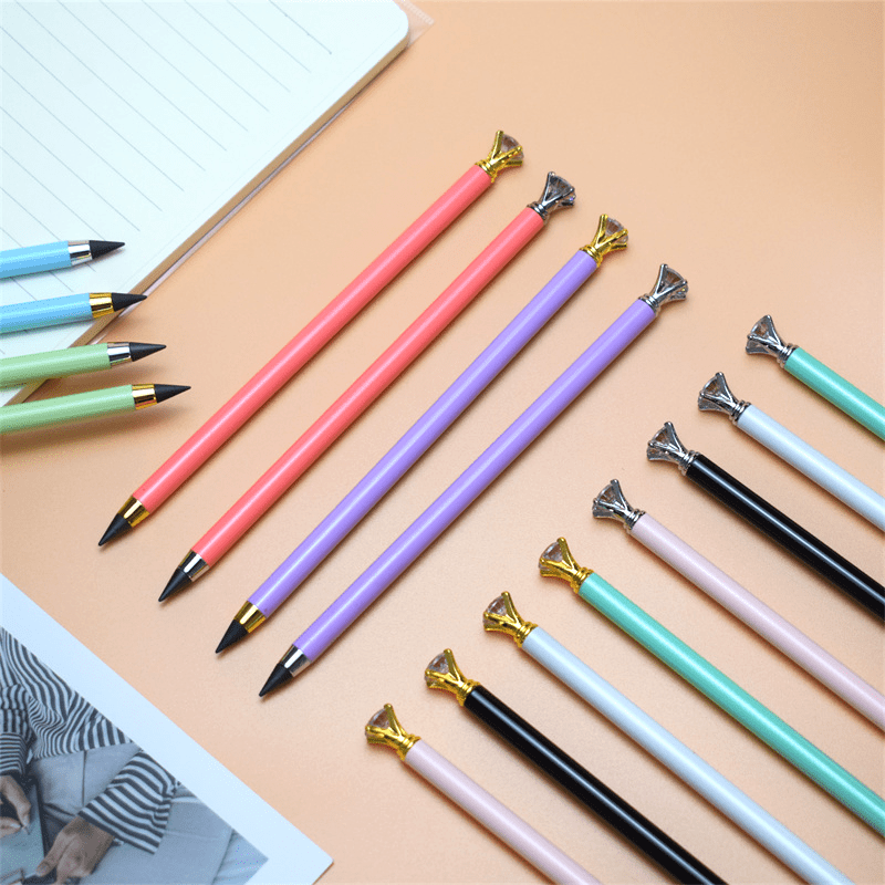 2pcs Diamond Shape Kids Metal Pencils Graphene